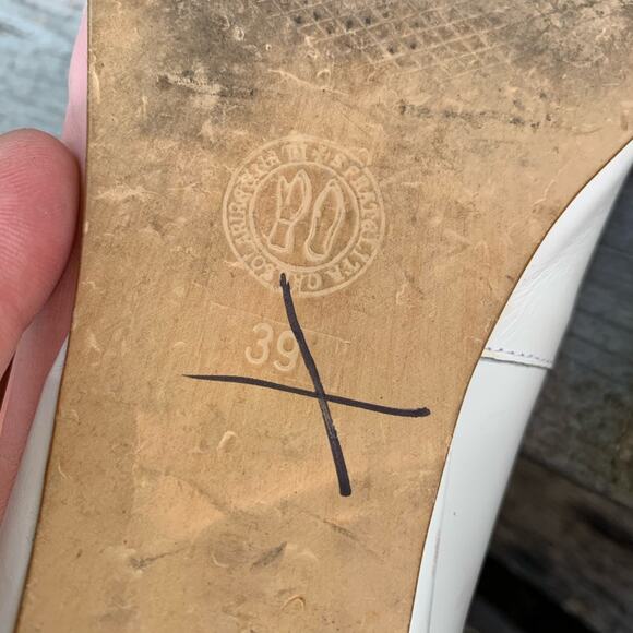 Vintage 90s leather pastel geometric flats - Picture 7 of 7